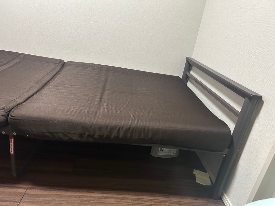 シングルベッドフレーム ブラック マットレス付き