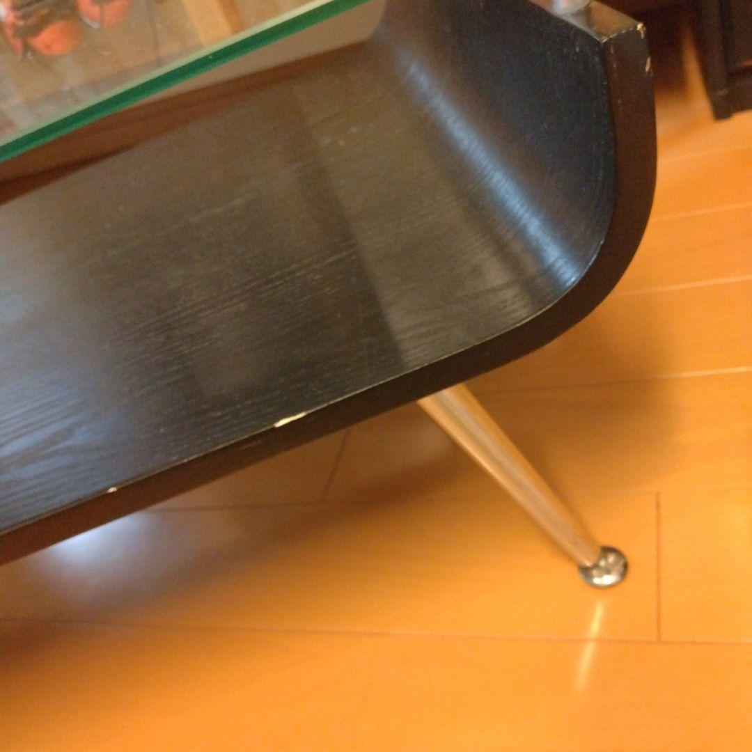 ミッドセンチュリー スペースエイジ プライウッド センターテーブル ガラス