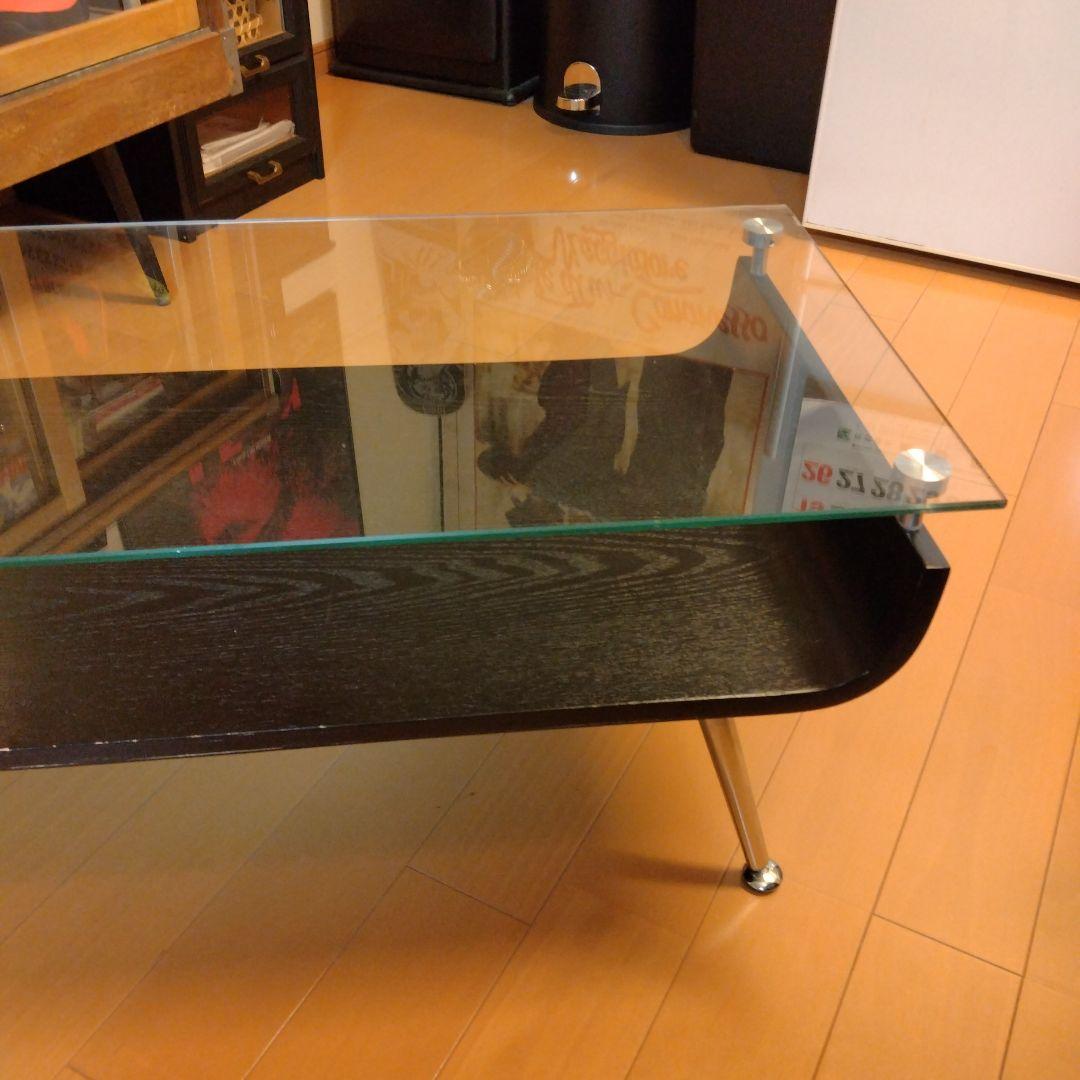 ミッドセンチュリー スペースエイジ プライウッド センターテーブル ガラス