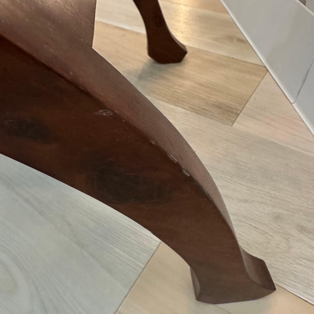 本革 チーク無垢材 カルティニ チェア 鋲打 木製スツール