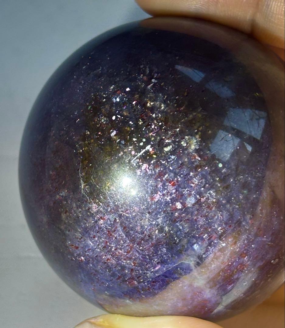 《大型アイオライト》深藍の奥行き　存在感スフィア　丸玉　希少　ブラットショット