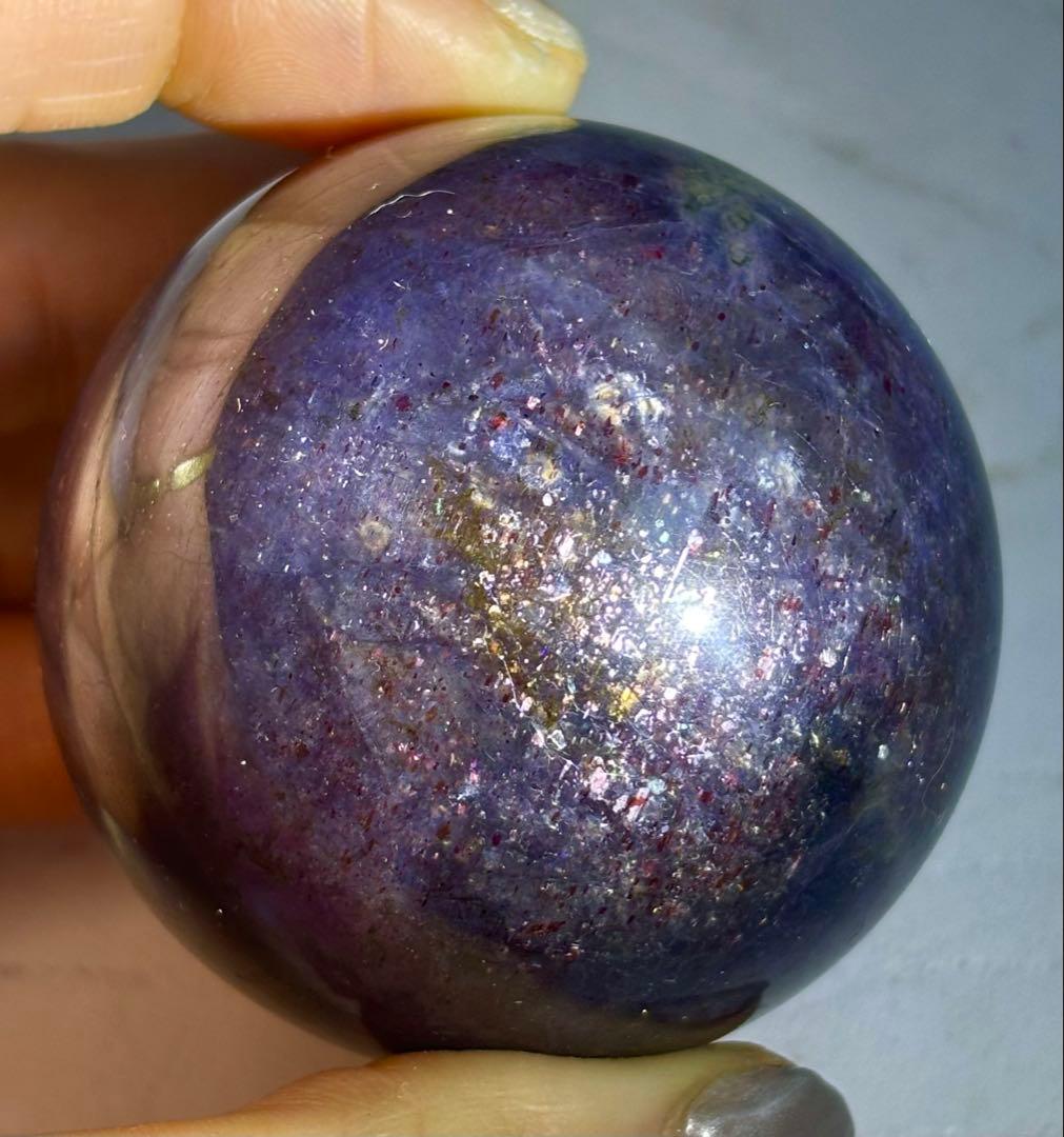 《大型アイオライト》深藍の奥行き　存在感スフィア　丸玉　希少　ブラットショット