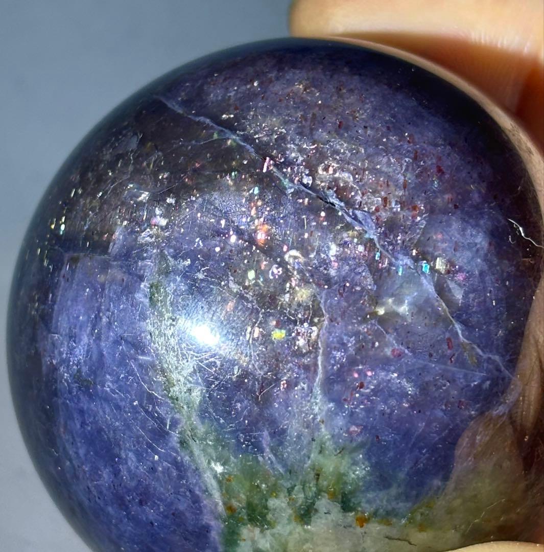 《大型アイオライト》深藍の奥行き　存在感スフィア　丸玉　希少　ブラットショット