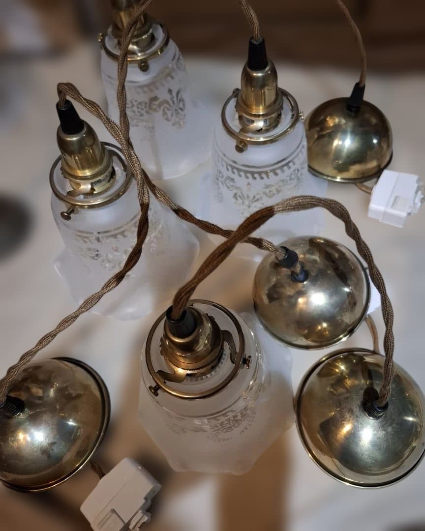 ガラス製ペンダントライト 4灯