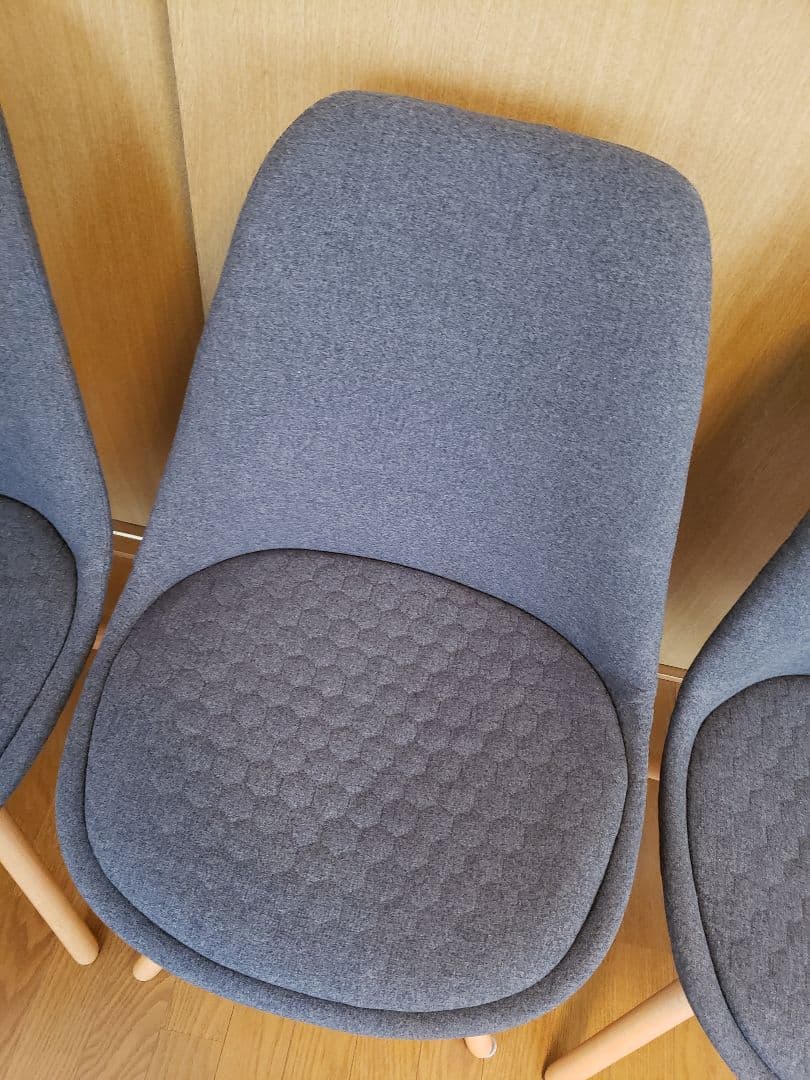 展示品　ラフォーマ・ジャパン※グレーのファブリックチェア3脚　美品♪