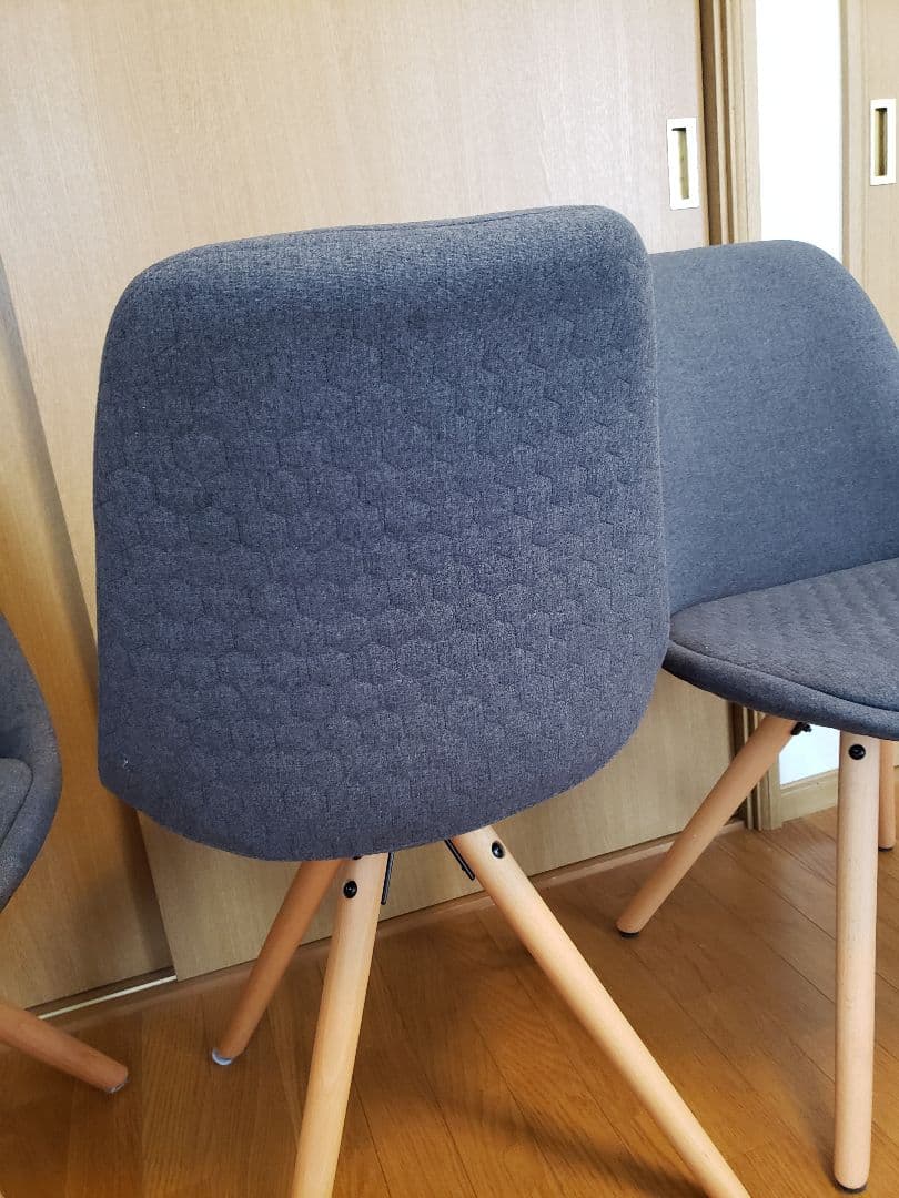 展示品　ラフォーマ・ジャパン※グレーのファブリックチェア3脚　美品♪