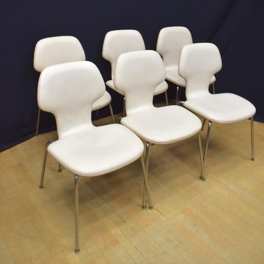 天童木工　6脚セット　スタッキングチェア　チェア　イス　椅子　プライウッド　C