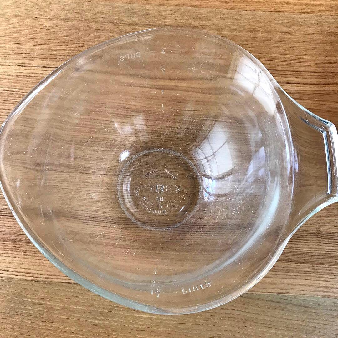 オールドパイレックス　ガラス製ボール ティアドロップ 3点セット