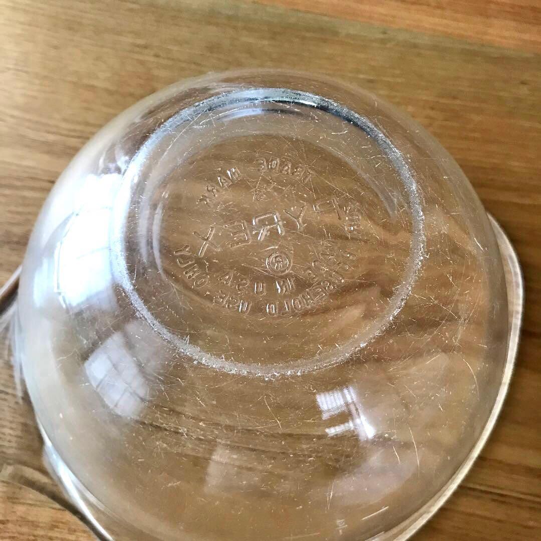 オールドパイレックス　ガラス製ボール ティアドロップ 3点セット