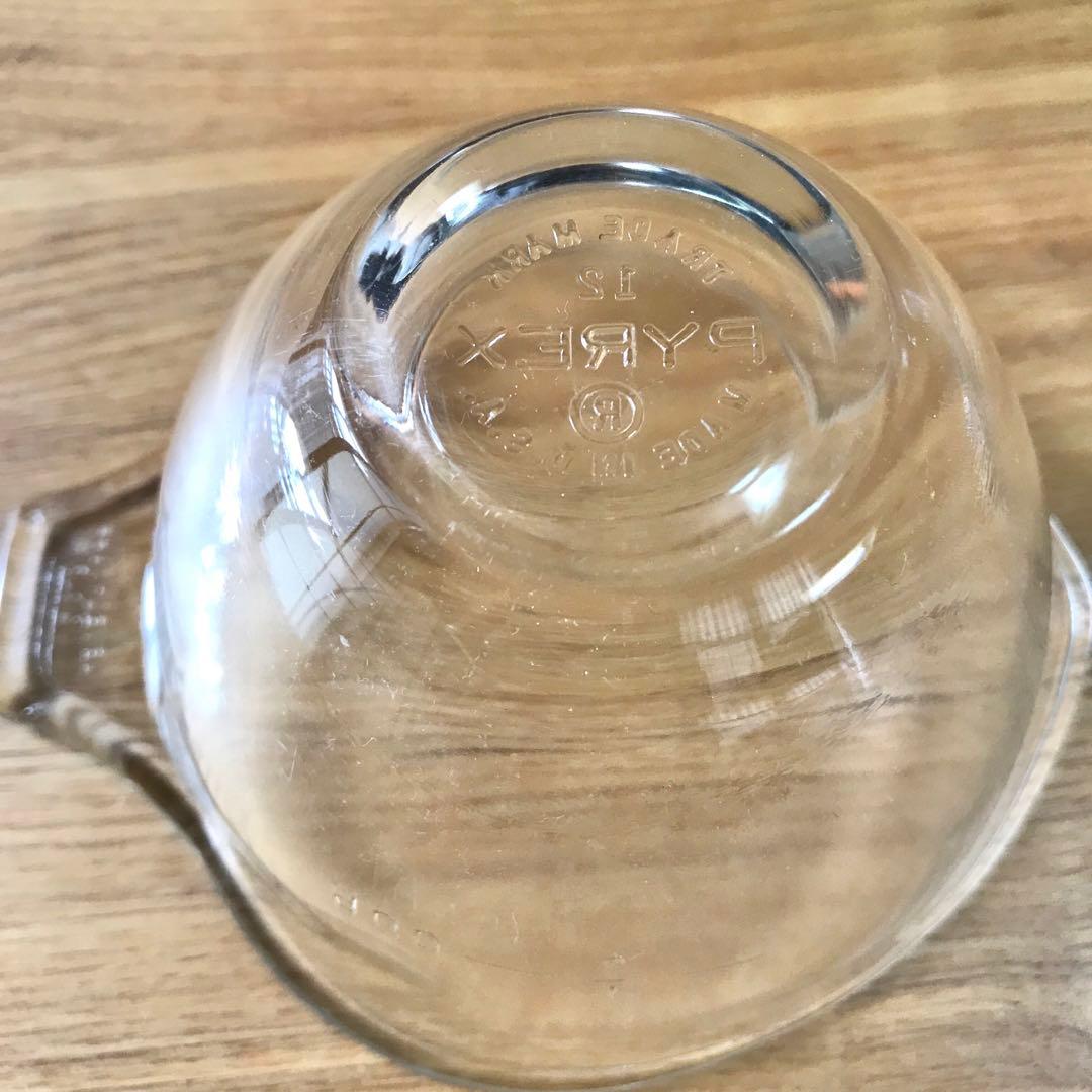 オールドパイレックス　ガラス製ボール ティアドロップ 3点セット