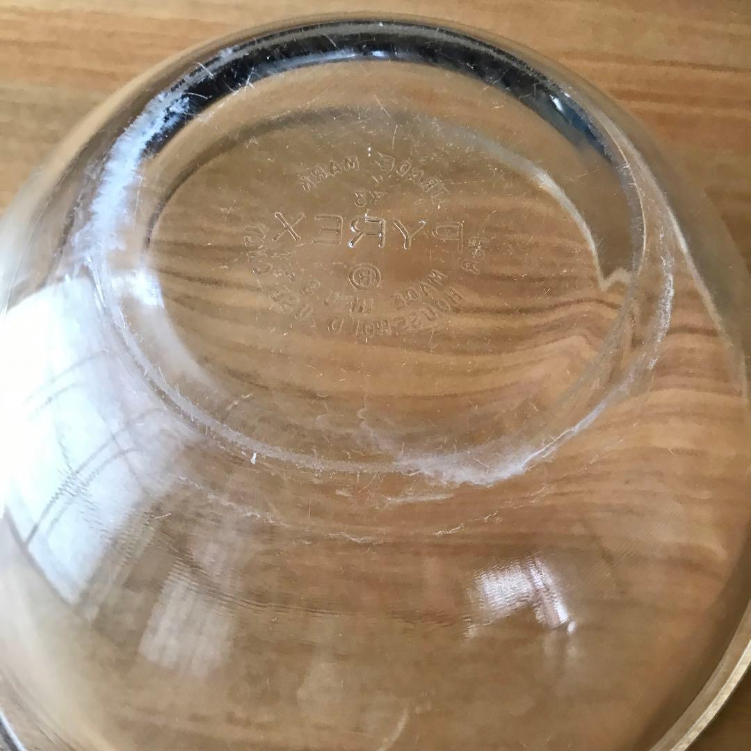 オールドパイレックス　ガラス製ボール ティアドロップ 3点セット