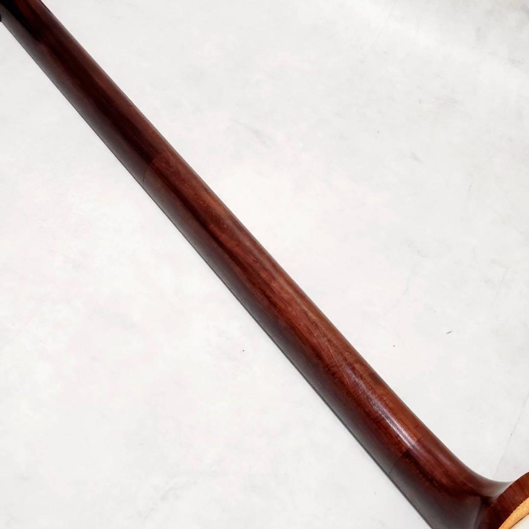 【ジャンク】津軽三味線 東さわり 紅木 太棹 正寸 丸打胴 犬皮 三つ折り
