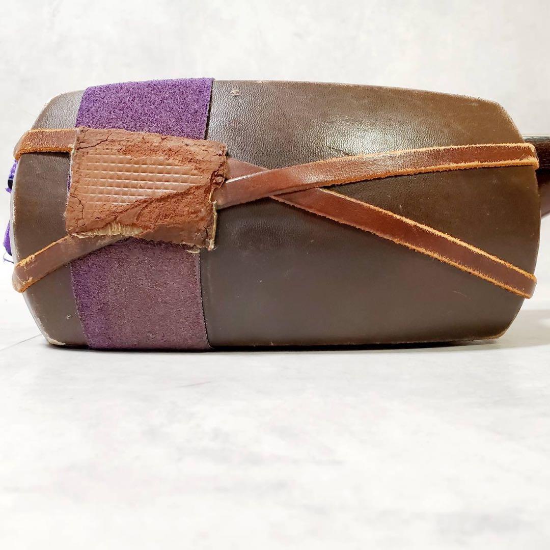 【ジャンク】津軽三味線 東さわり 紅木 太棹 正寸 丸打胴 犬皮 三つ折り