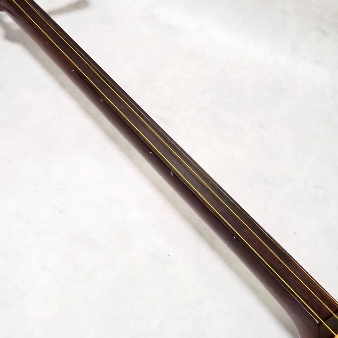 【ジャンク】津軽三味線 東さわり 紅木 太棹 正寸 丸打胴 犬皮 三つ折り