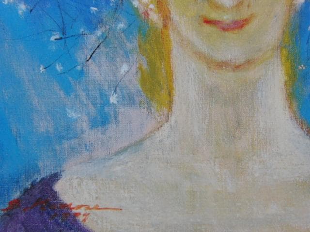 百瀬貞子、【遊】、希少な画集画、新品高級額・額装付、状態良好