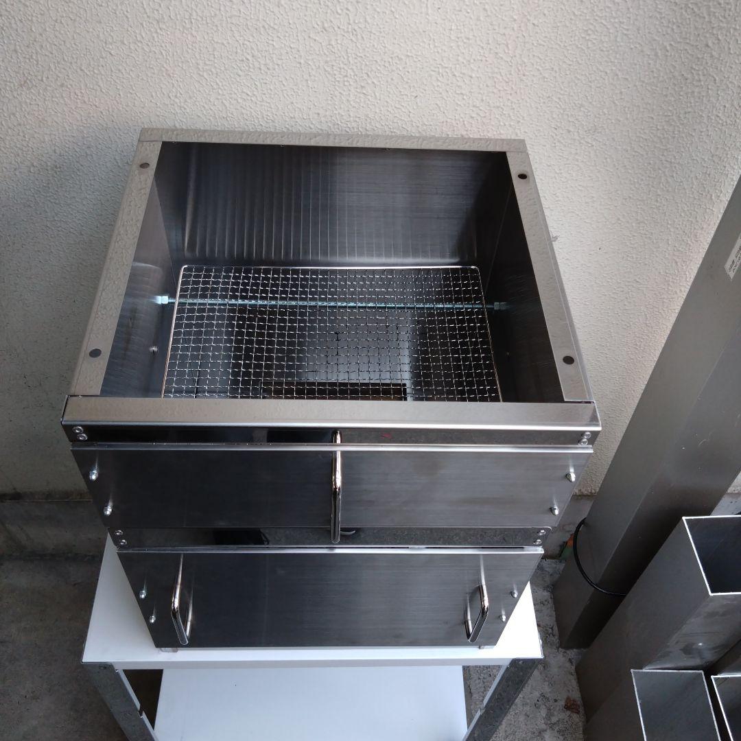 焼きいも釜　鉄板焼き　ガスグリラー　2台セット　専用台付き　やきそば　炭火焼き芋