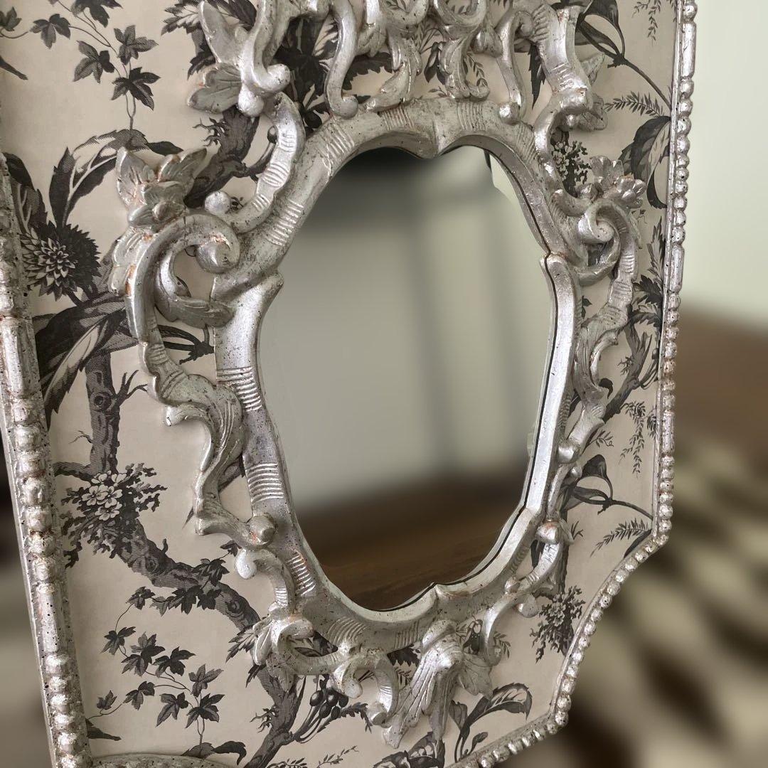 クラシックな花柄オーバルミラー　エルシオ