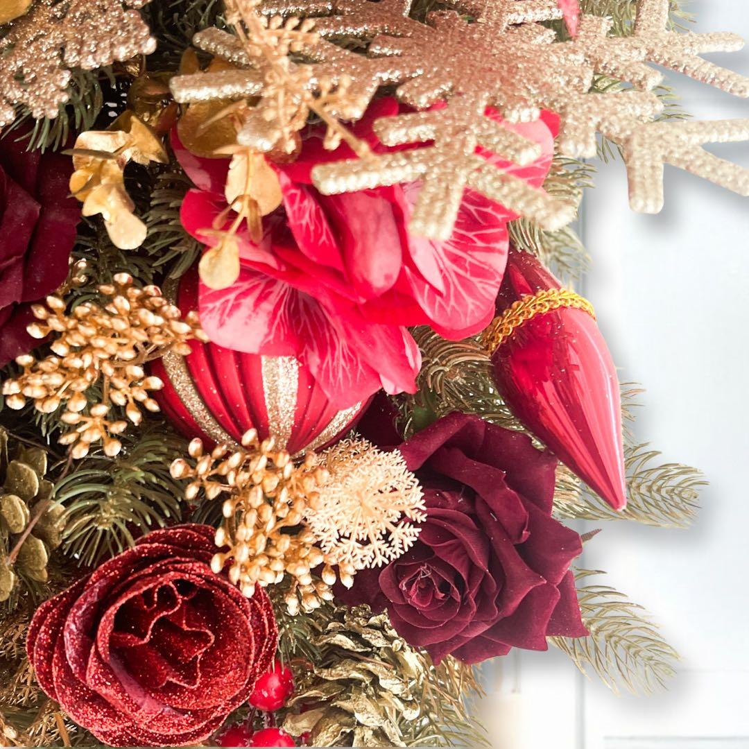 星夜に贈るクリスマスローズの煌めきスワッグ《ノエル・ラグジュアリー》ツリー