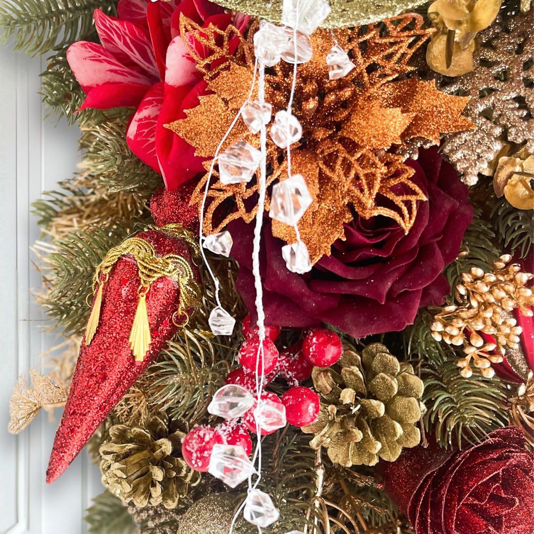 星夜に贈るクリスマスローズの煌めきスワッグ《ノエル・ラグジュアリー》ツリー