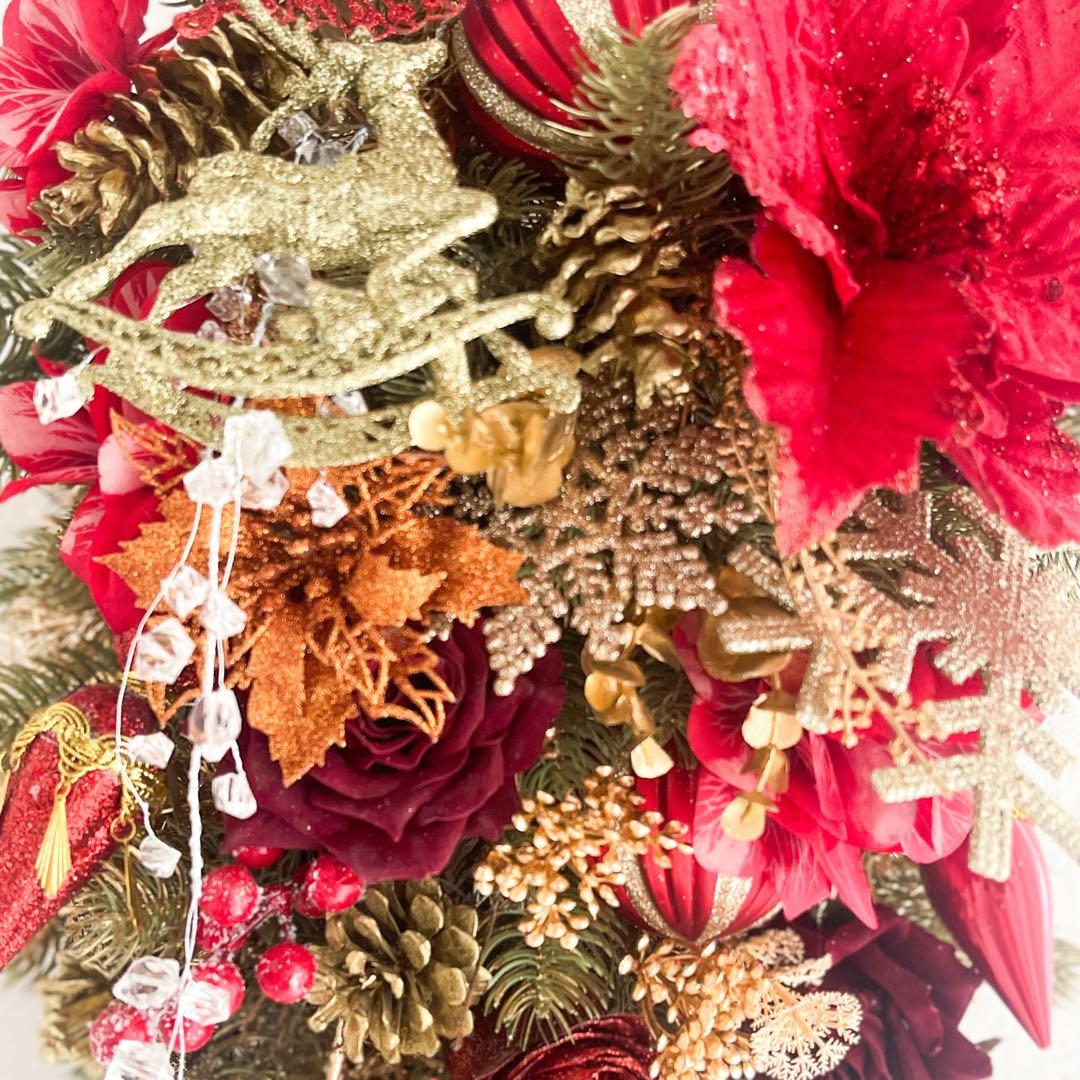 星夜に贈るクリスマスローズの煌めきスワッグ《ノエル・ラグジュアリー》ツリー