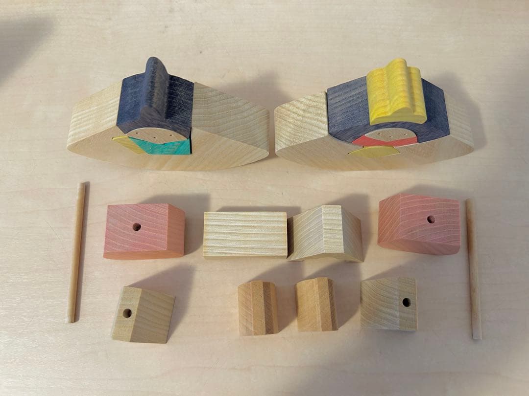 小黒三郎　組み木のひな人形　円びな