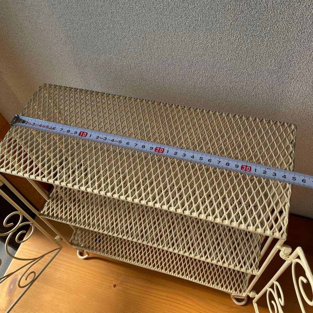 メタル　2段ラック　アイボリー