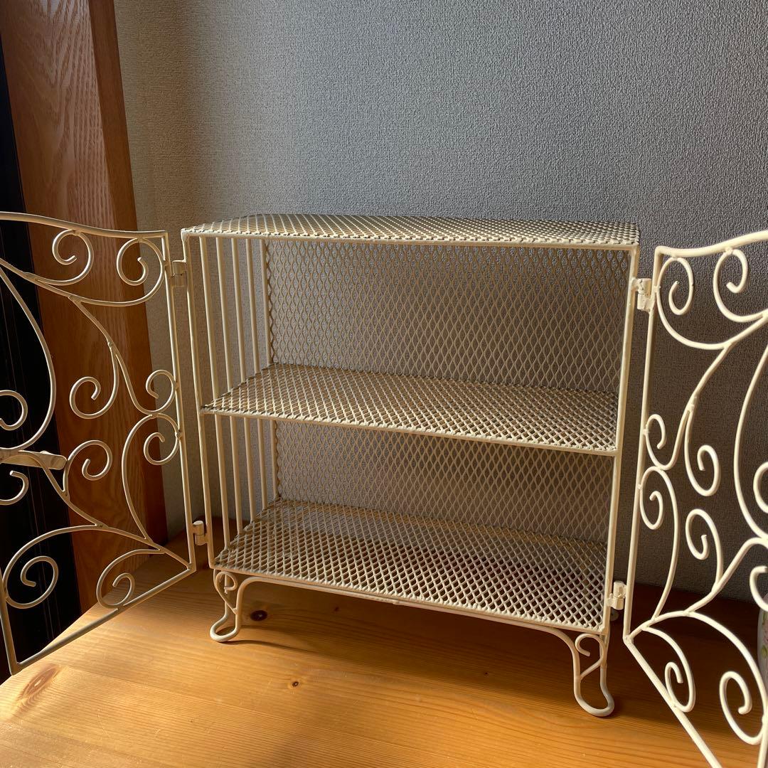 メタル　2段ラック　アイボリー