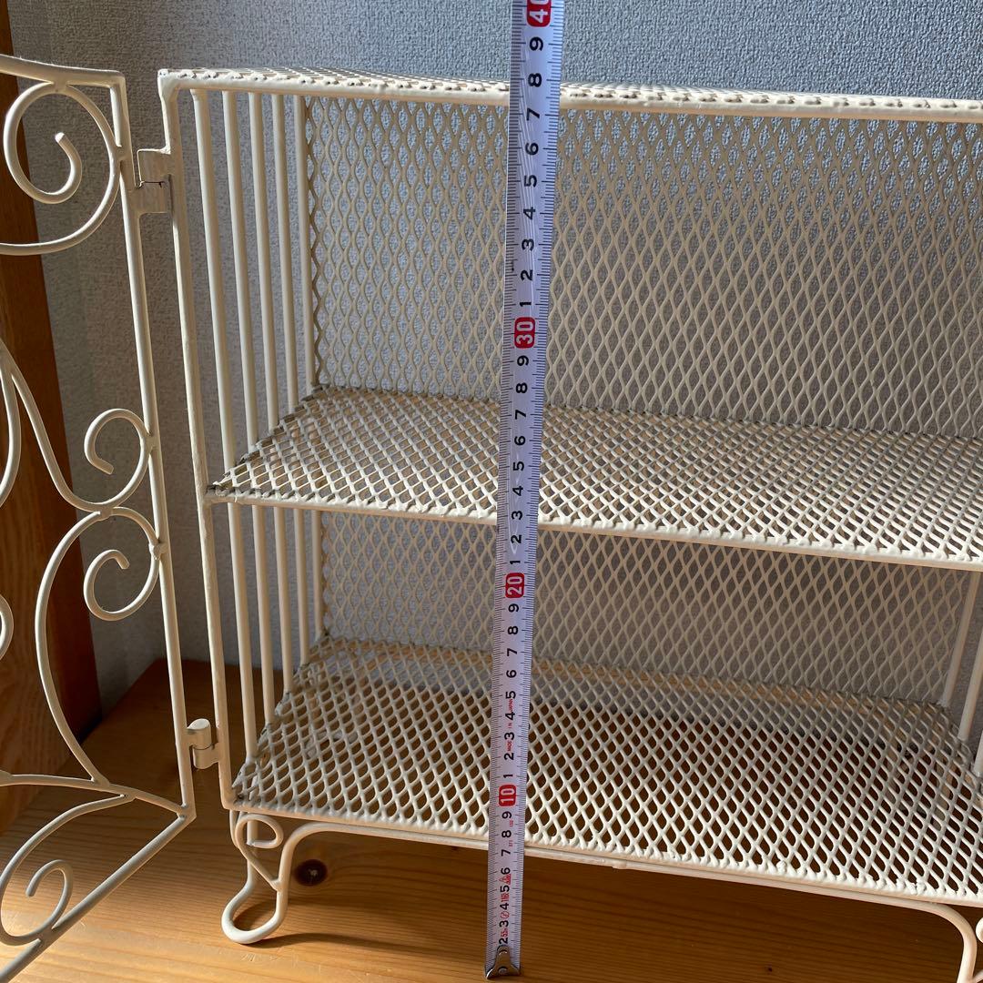 メタル　2段ラック　アイボリー