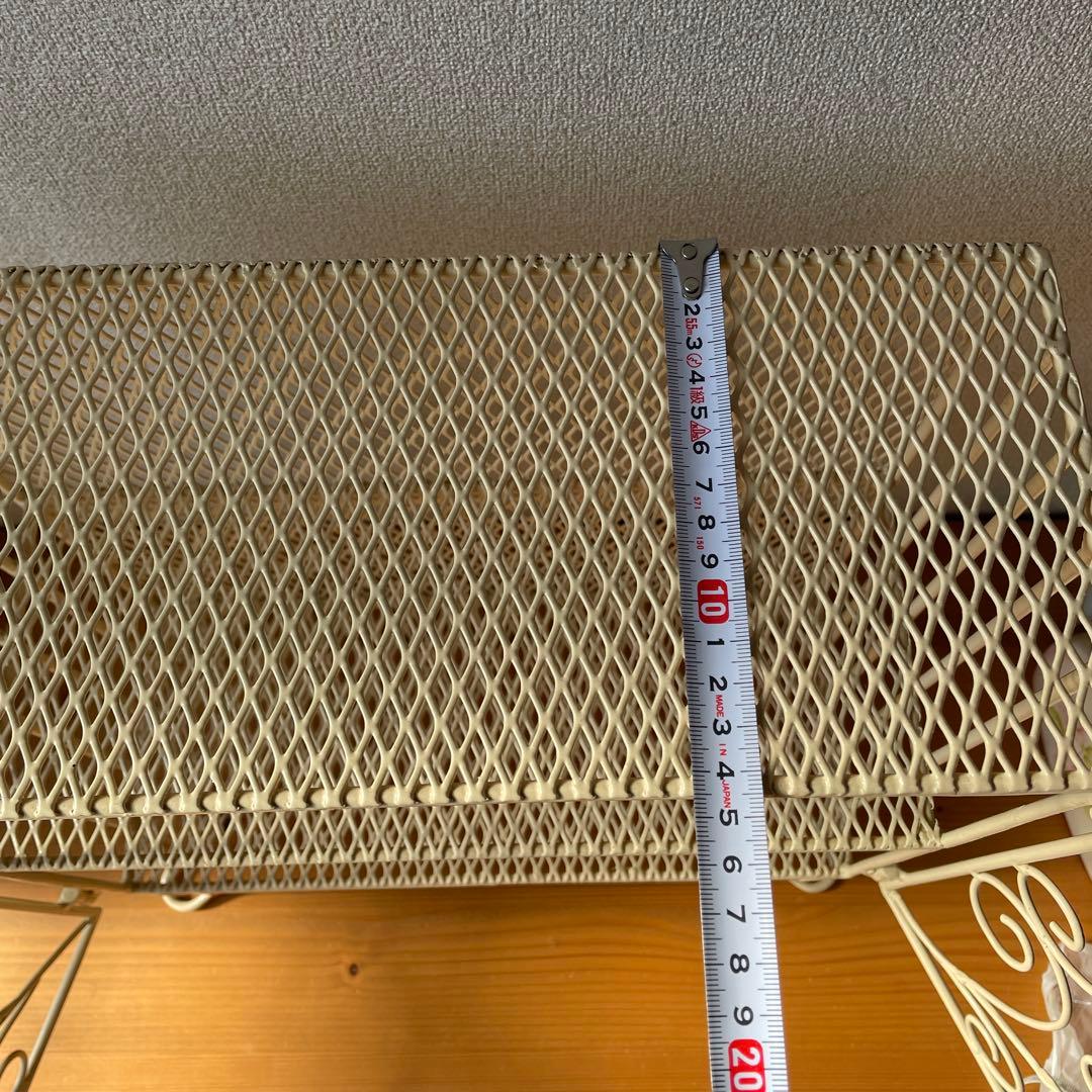 メタル　2段ラック　アイボリー