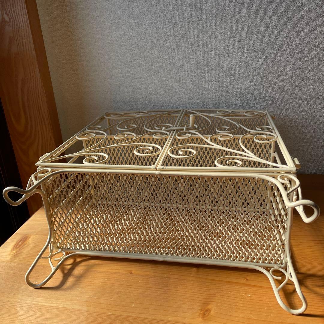 メタル　2段ラック　アイボリー