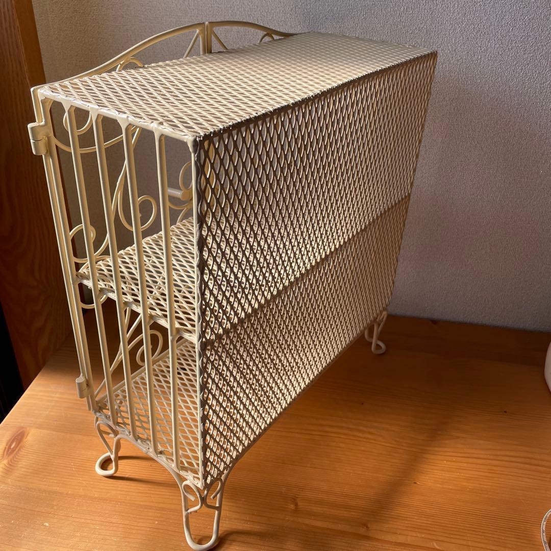 メタル　2段ラック　アイボリー