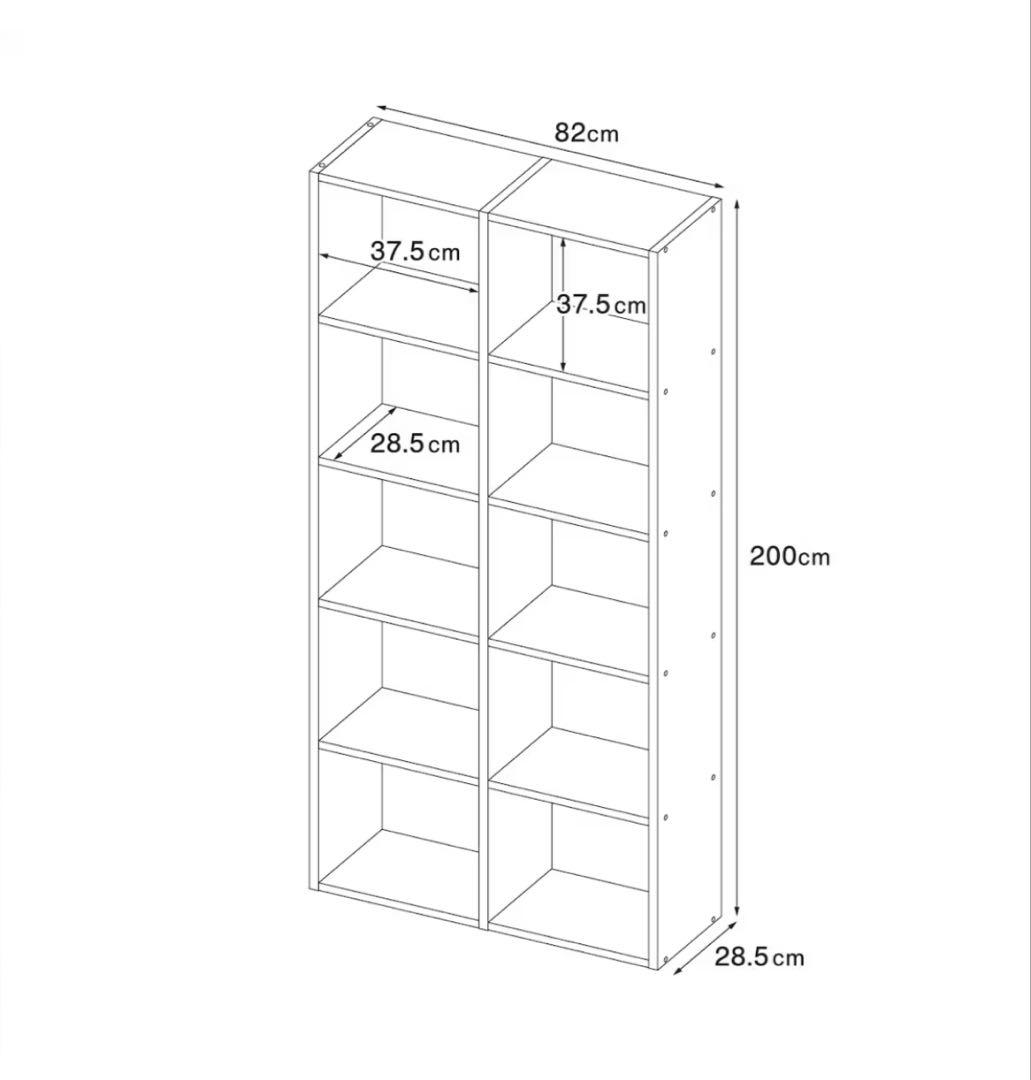 無印シェルフ5段×2列オーク材