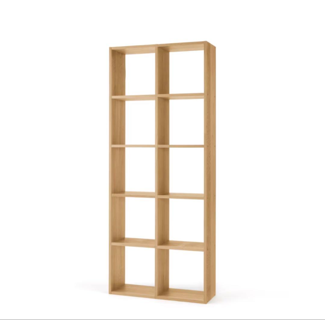 無印シェルフ5段×2列オーク材