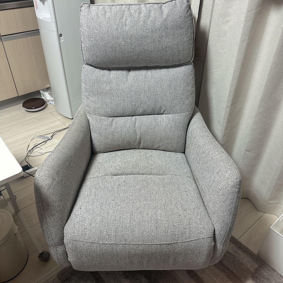 電動布張りリクライニングパーソナルチェア撥水仕様 2モーター LE01 GY