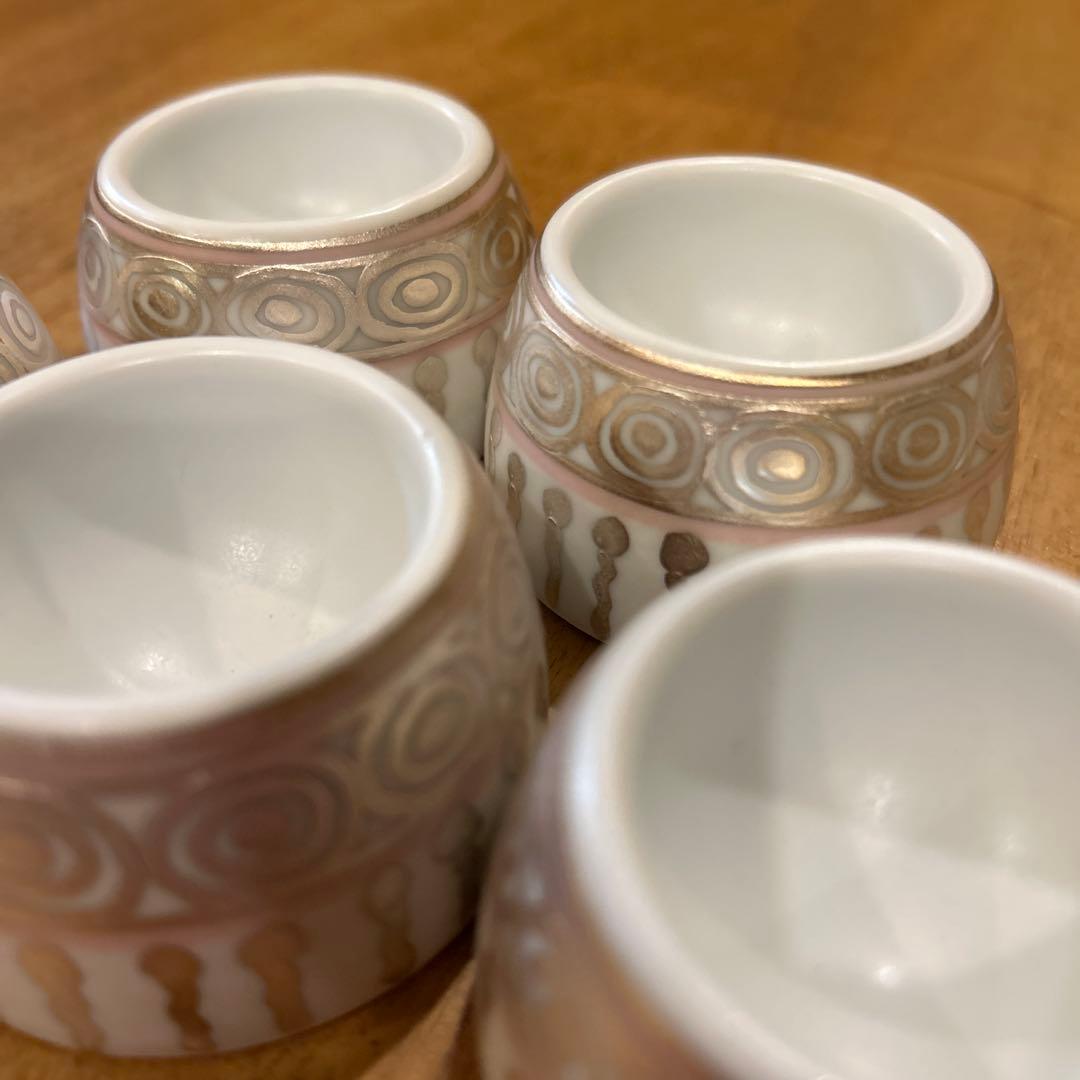 伊万里陶苑 銀三島 珍味小鉢 五個 箱付