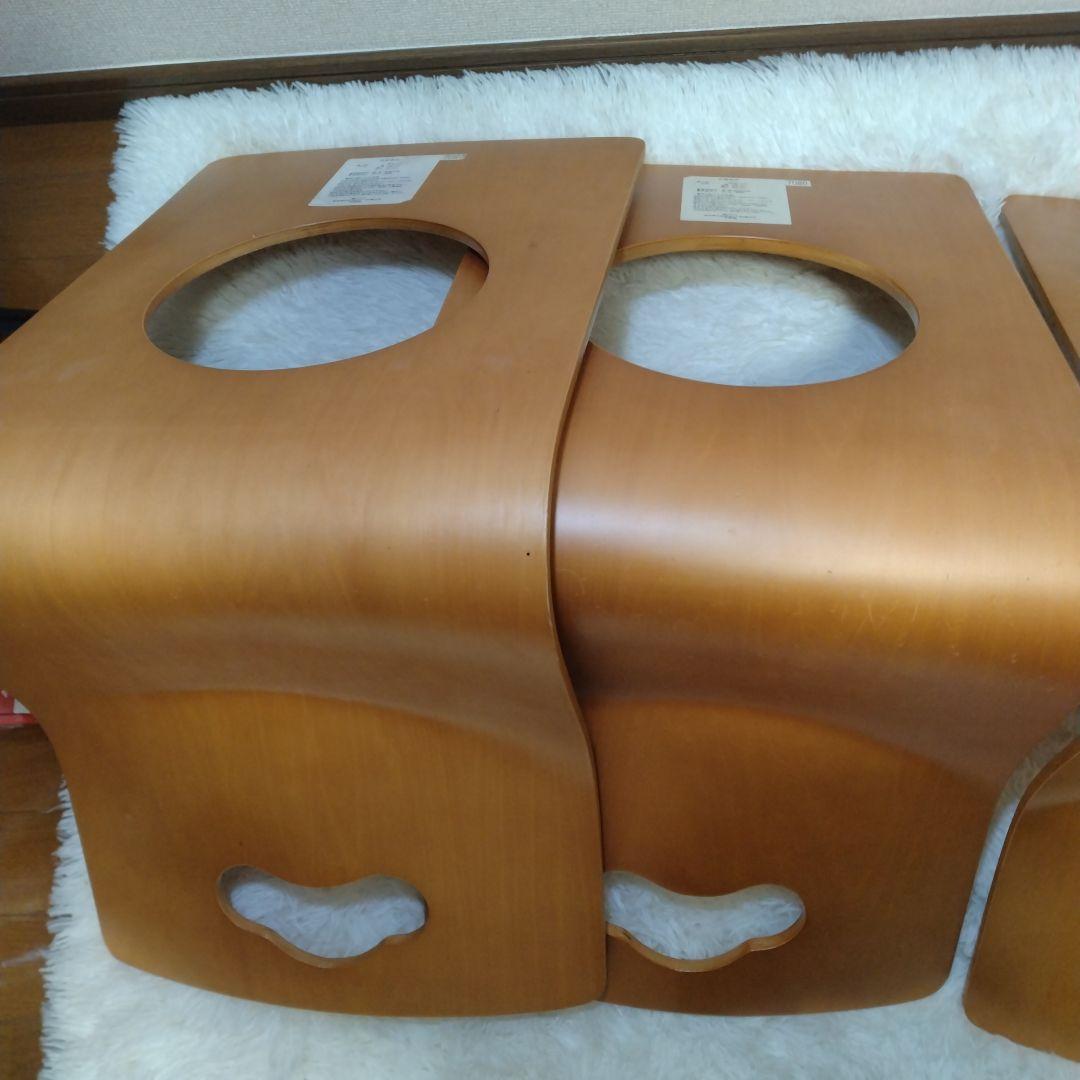 ニトリ 木製 座椅子 4脚セット 曲がり木 和室 旅館 居酒屋 曲木