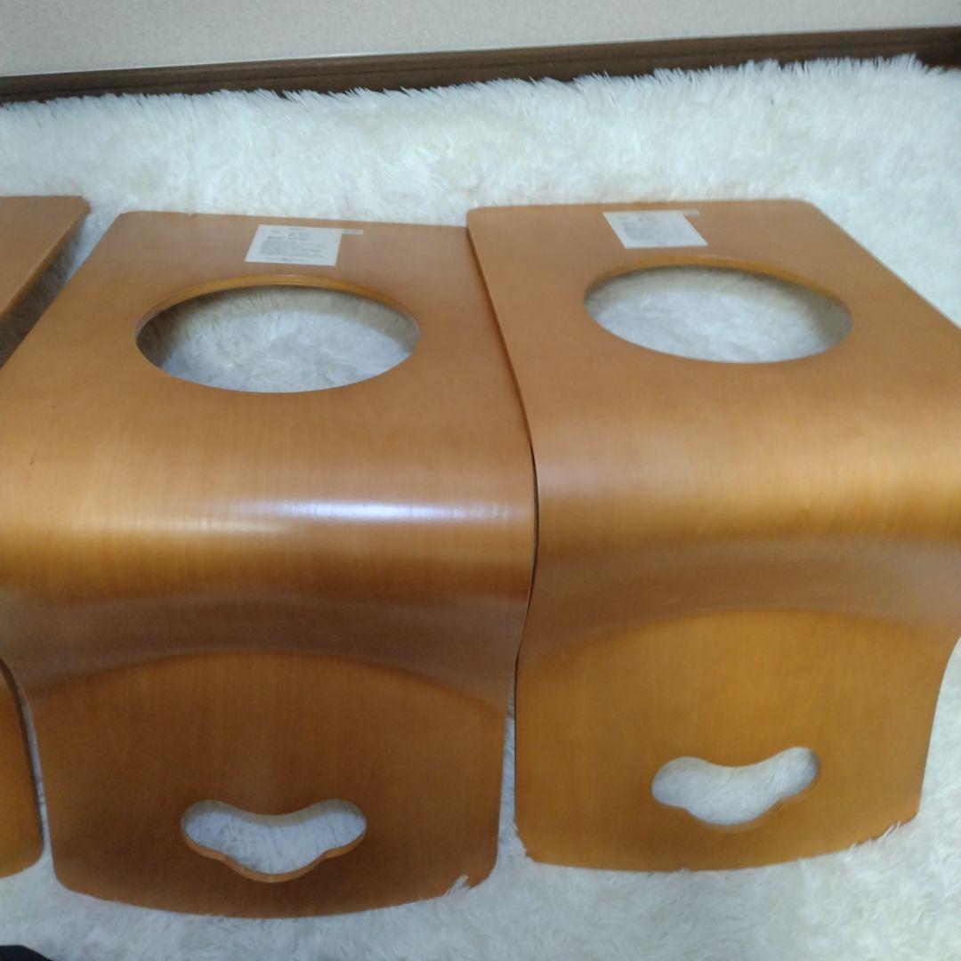 ニトリ 木製 座椅子 4脚セット 曲がり木 和室 旅館 居酒屋 曲木