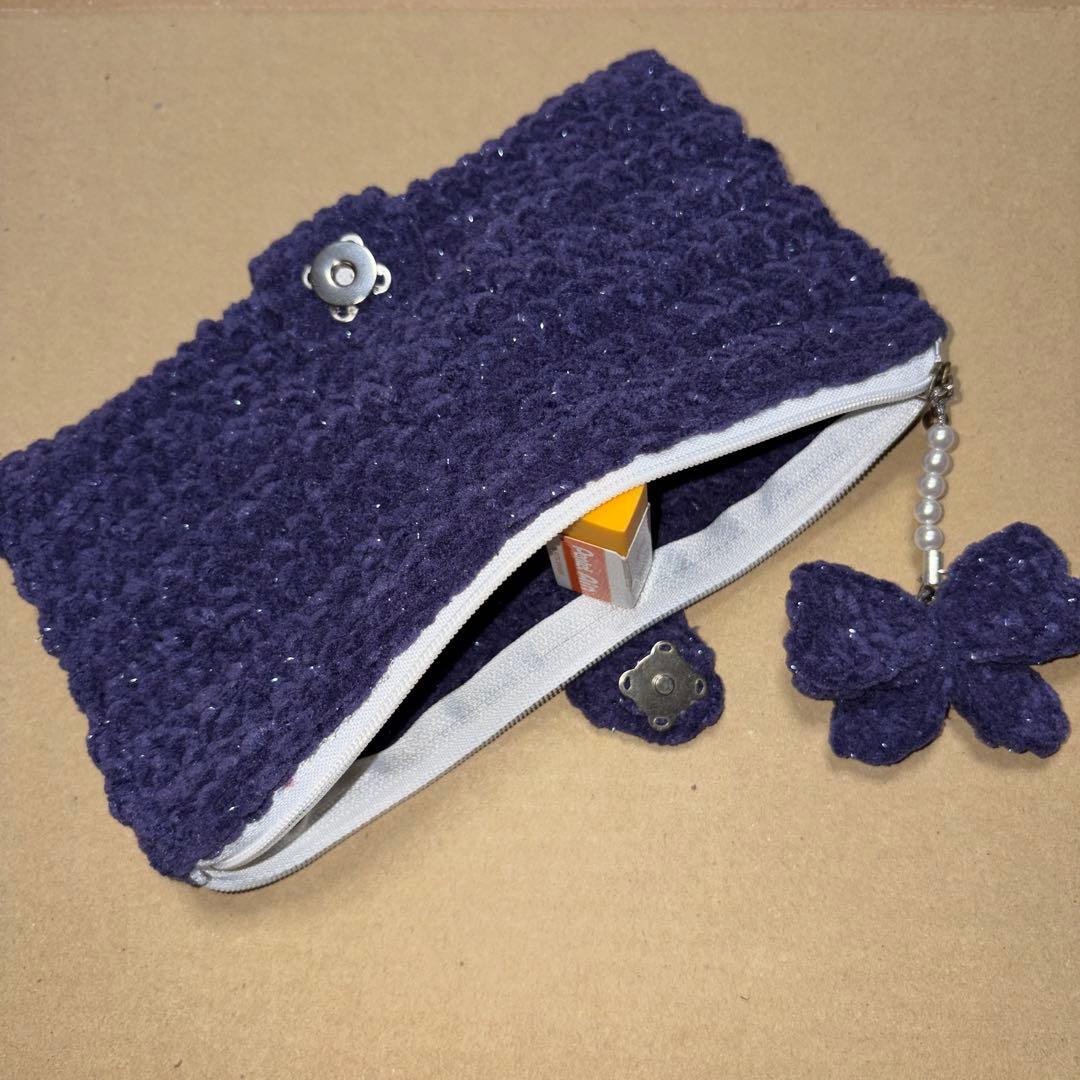 みけね リボンペンケース リボンポーチ プリンセスモール 濃紫