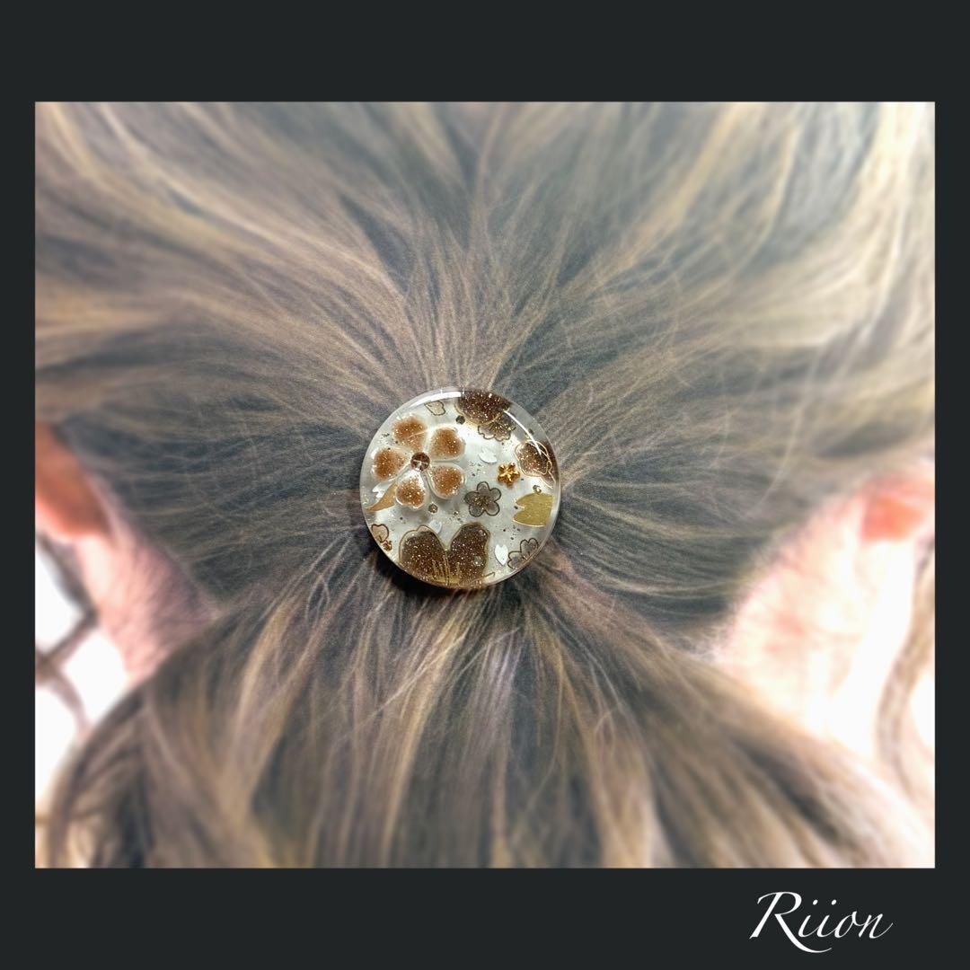 no.1153❀.*゜キラキラ和テイスト桜デザインレジンヘアゴム ❀.*゜➀