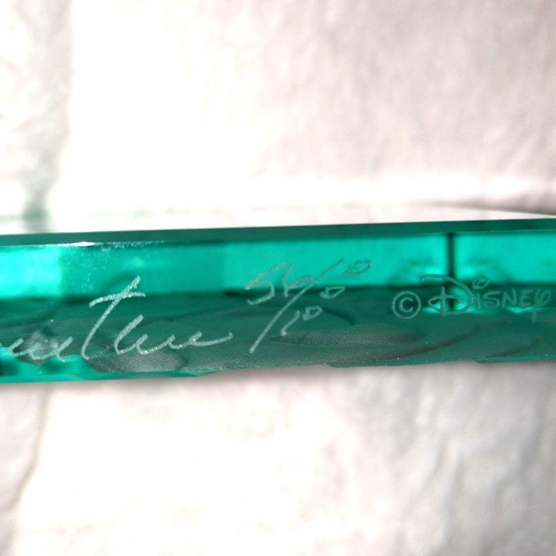 ディズニー エッチングガラス作品 ペーパーウェイト サイン入り 限定番号付