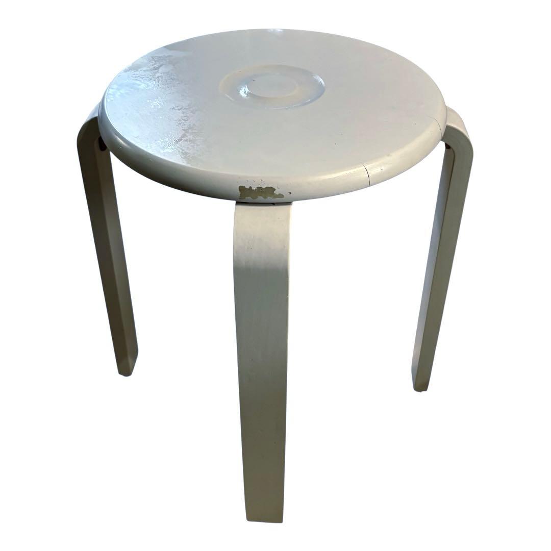 昭和レトロ コイズミ 木製 円形スツール イス 丸椅子 プライウッドチェア