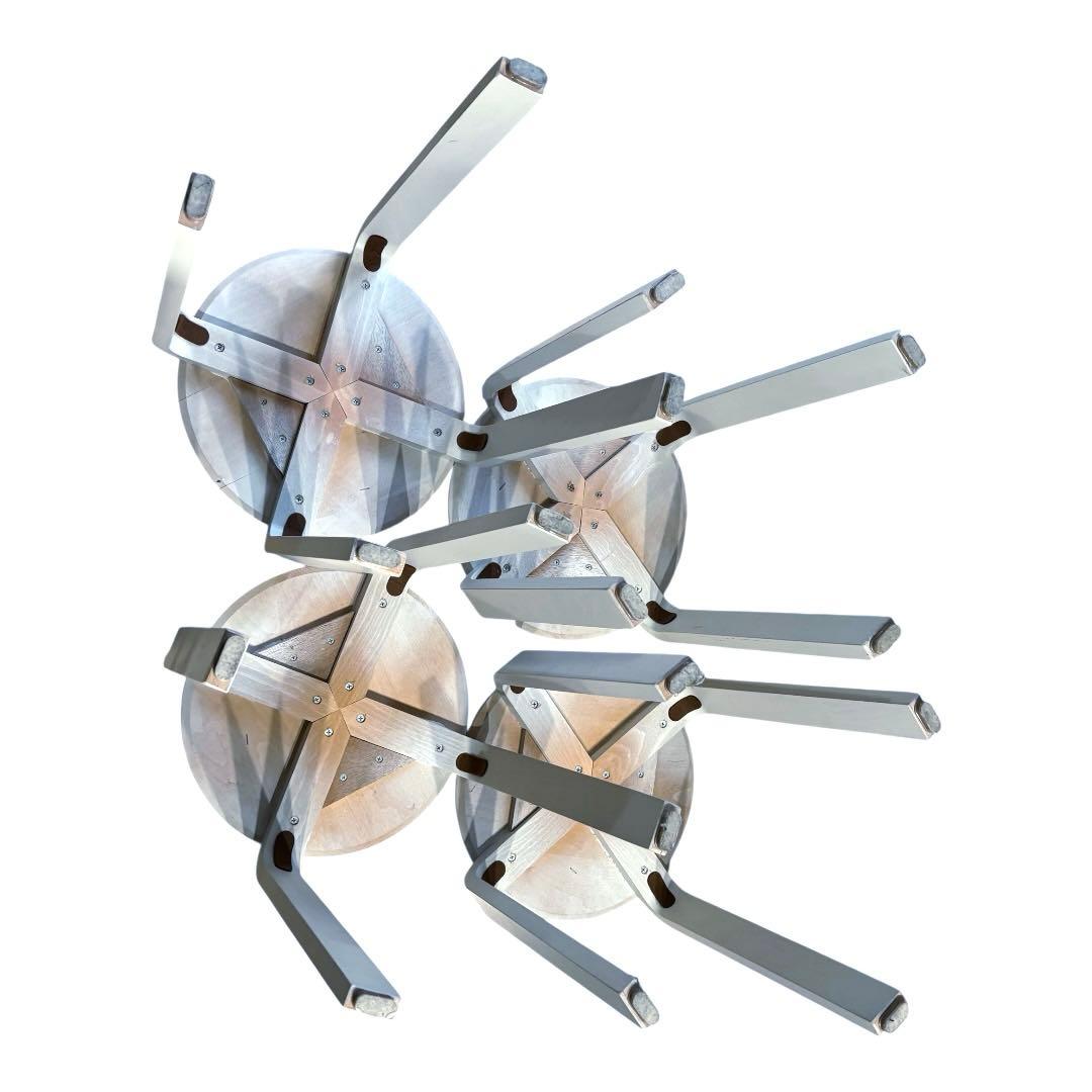 昭和レトロ コイズミ 木製 円形スツール イス 丸椅子 プライウッドチェア