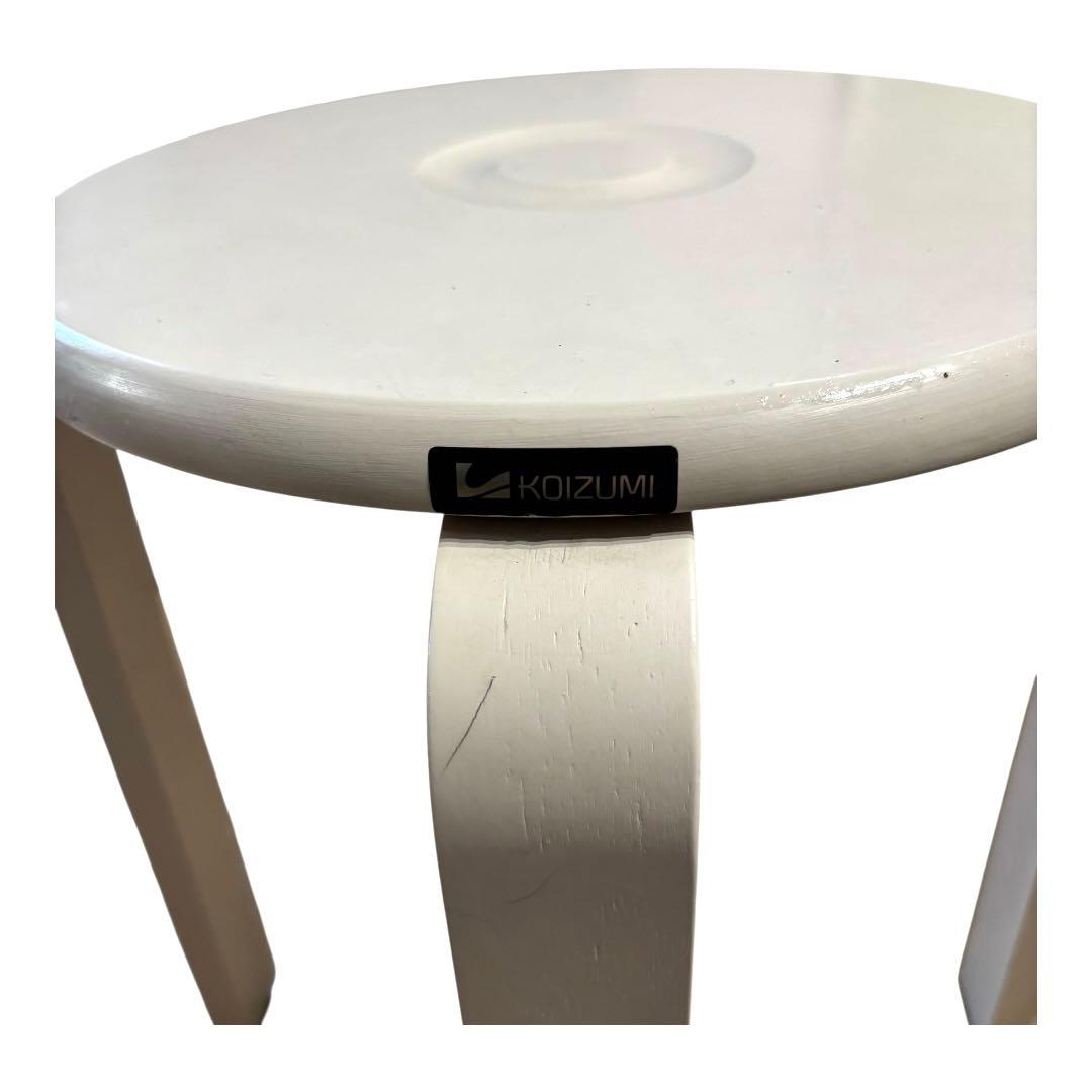 昭和レトロ コイズミ 木製 円形スツール イス 丸椅子 プライウッドチェア