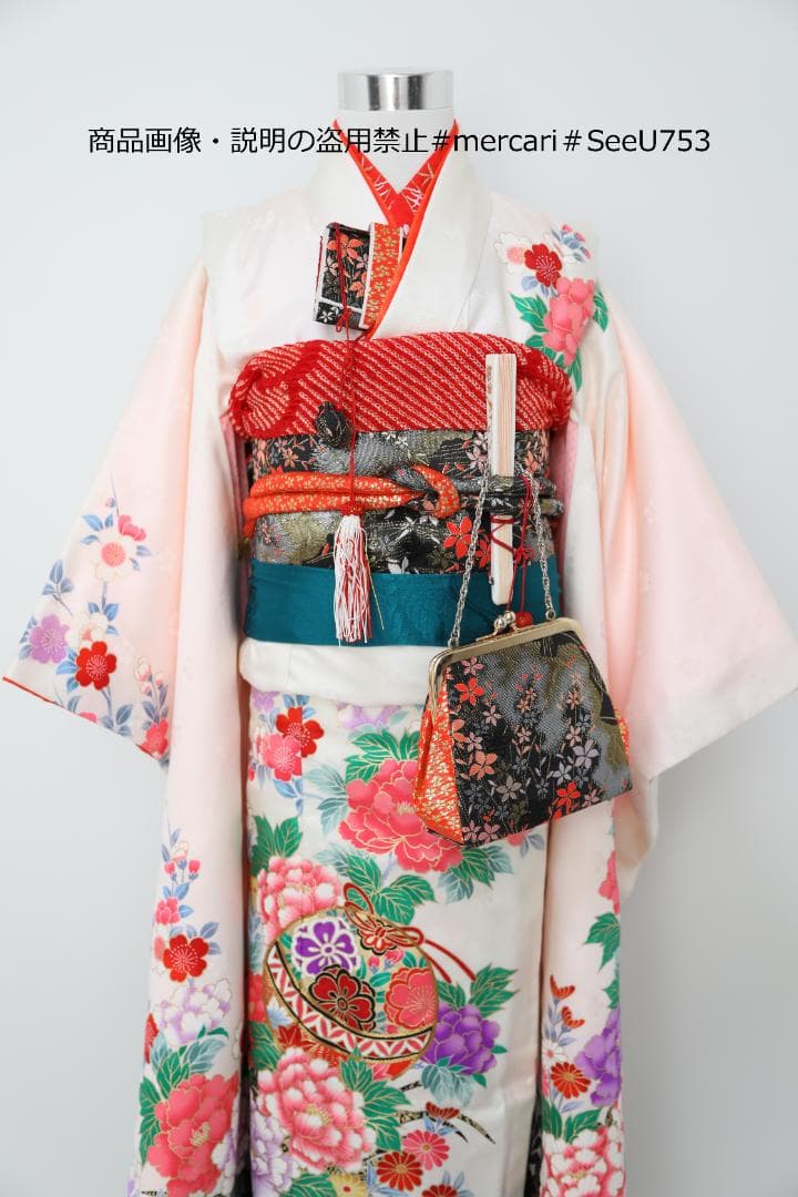 七五三　7歳　正絹　着物　セット　女の子 *b57