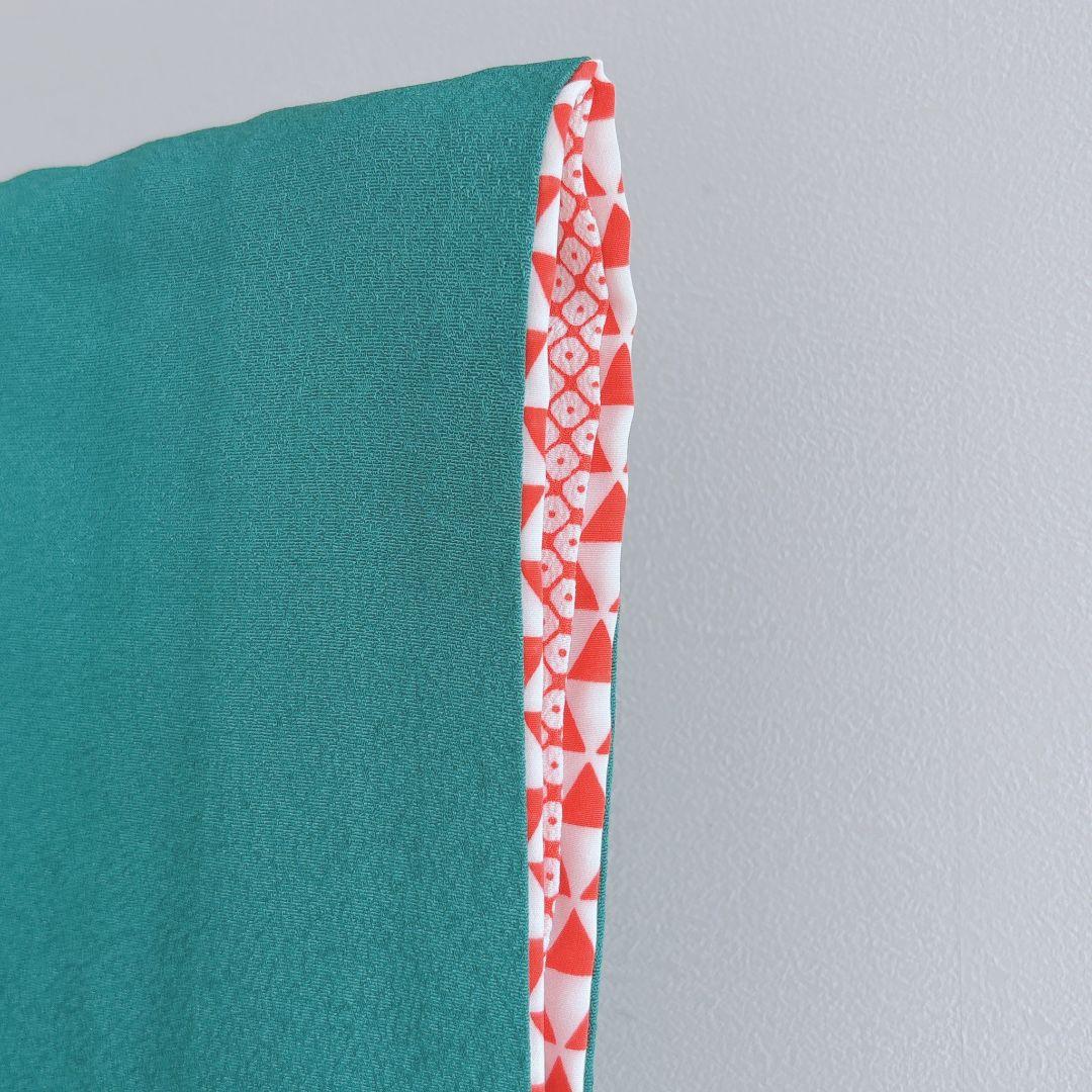 七五三　7歳女の子　フルセット　きもの　緑　比翼仕立　西陣別織　正絹　7288