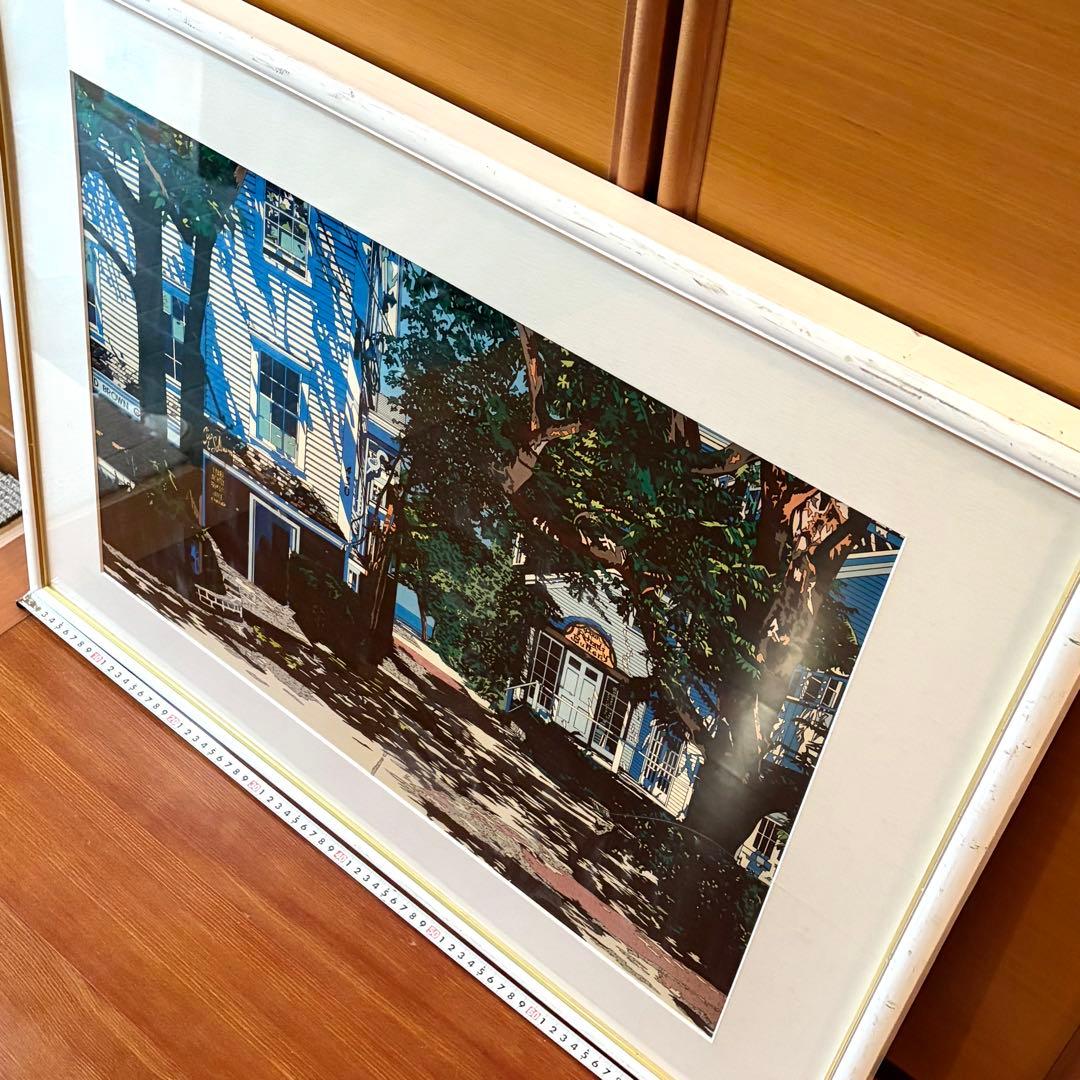 鈴木英人 プロビンスタウンハウス アートポスター リトグラフ 額装