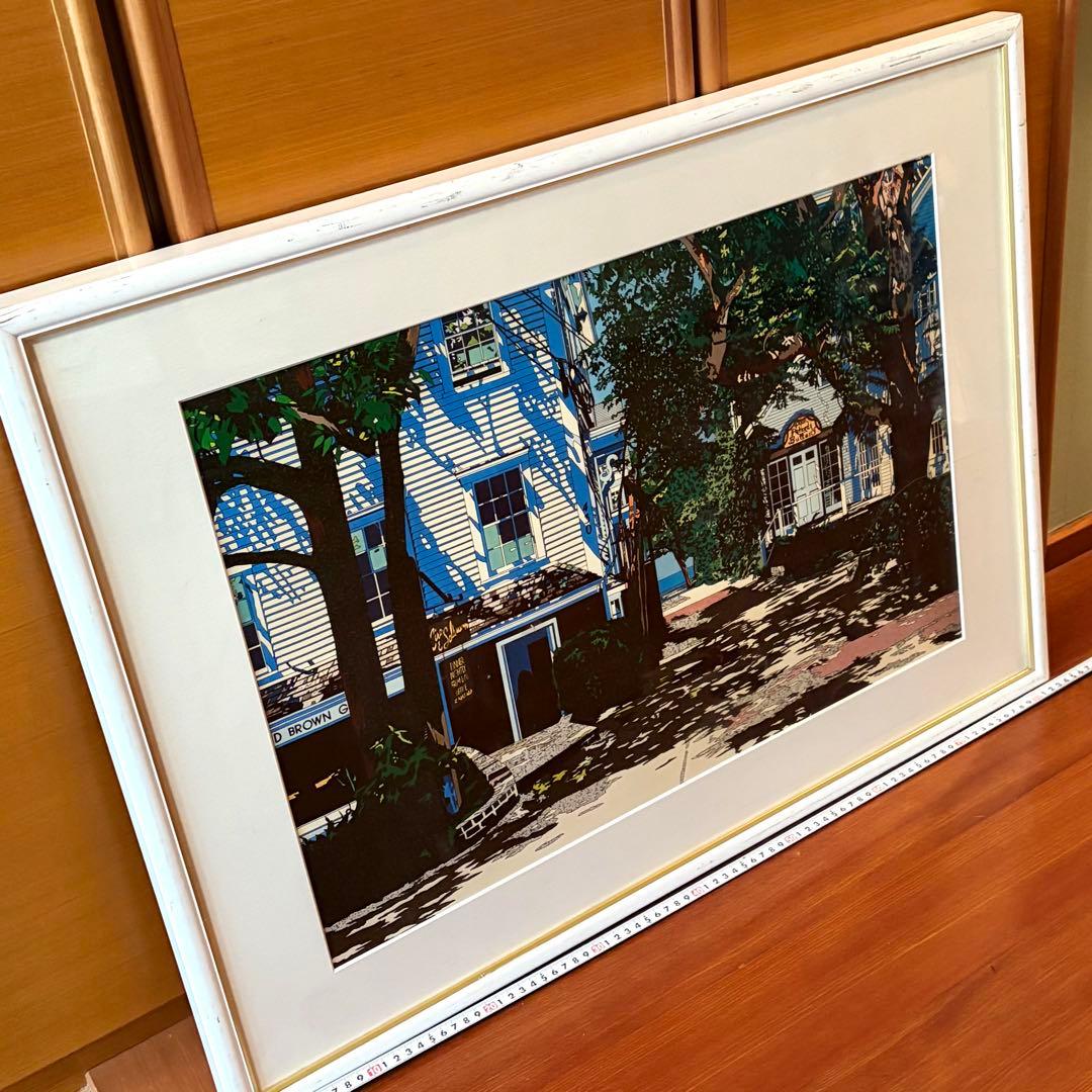 鈴木英人 プロビンスタウンハウス アートポスター リトグラフ 額装