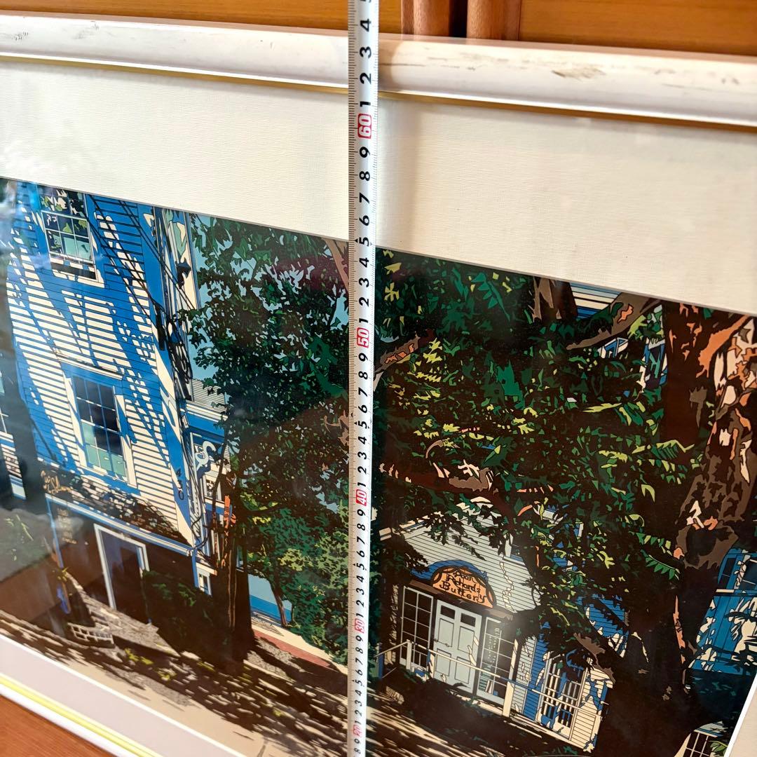 鈴木英人 プロビンスタウンハウス アートポスター リトグラフ 額装