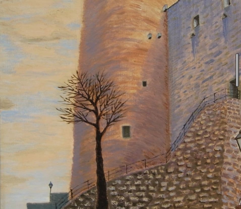 土金賢三 「古城」 油彩 F8 額装