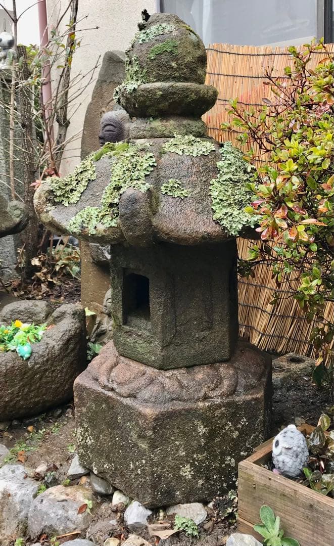 【石灯篭・時代石灯篭】庭石オブジェ置物箱庭ガーデニング造園坪庭茶庭石材彫刻露地庭